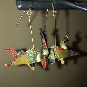 Origami dragon earrings!!
